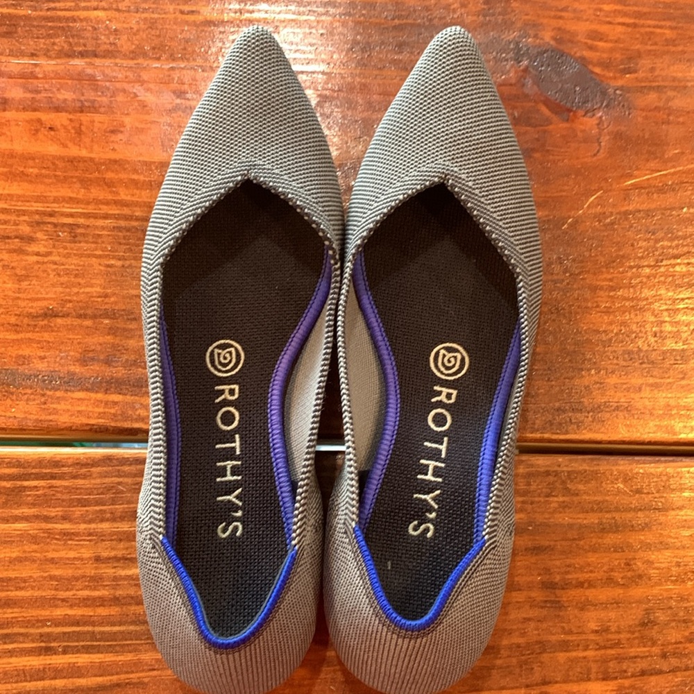 Rothy’s The Point Womens Size 7.5 Flats Birdseye Gray Knit Comfort Casual - Picture 17 of 17